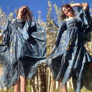 STEVIE NICKS DRESS, Dreams Silk Fairy Dress Boho Hippie Gypsy Witchy Size…